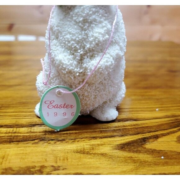 Department 56 Snowbabies Easter Bunny Rabbit Pink Ears Nose Vintage 1996 - Picture 3 of 12
